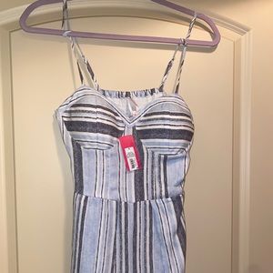 Xhilaration Baby Blue Striped Jumpsuit